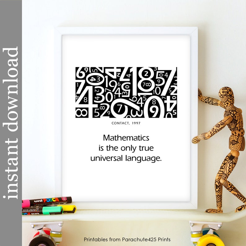 Math Quote Printable Art, Dorm Art, Contact Movie Quote, math student gift, math teacher gift, sci fi movie print image 2