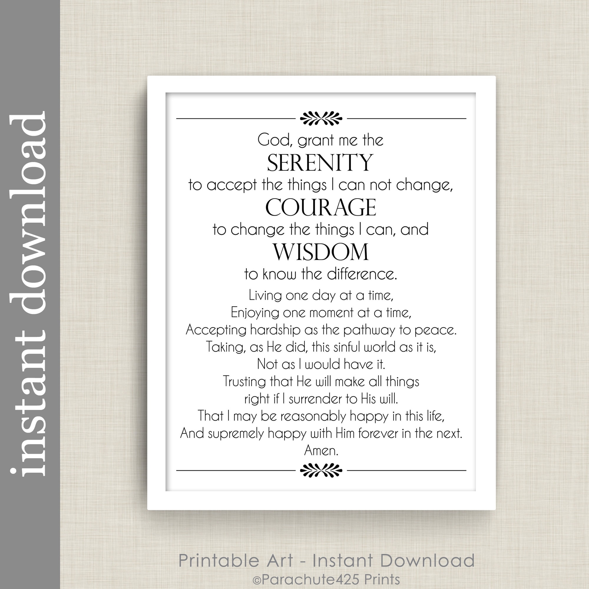 Printable serenity prayer