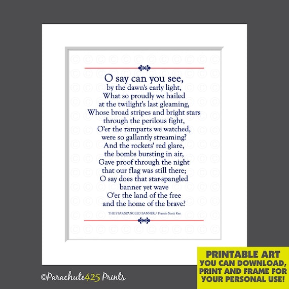 Star Spangled Banner Printable Lyrics photo about Star Spangled Banner Lyrics Printable identified as Star Spangled Banner Printable Lyrics