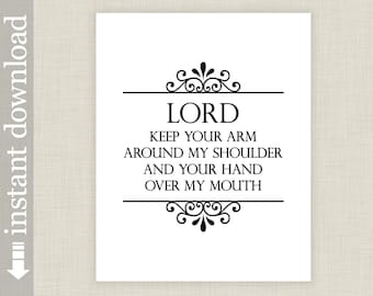 Funny Prayer Printable Wall Art, Funny Gift for Friend or Sister Gift, Inspirational Quote, religious gift