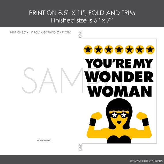 My Wonder Woman Printable Card Female Boss Card Mother S Etsy