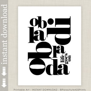 Ob La Di Ob La Da, printable typography Beatles lyric music print image 2