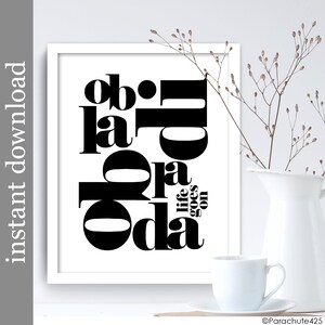 Ob La Di Ob La Da, printable typography Beatles lyric music print zdjęcie 5