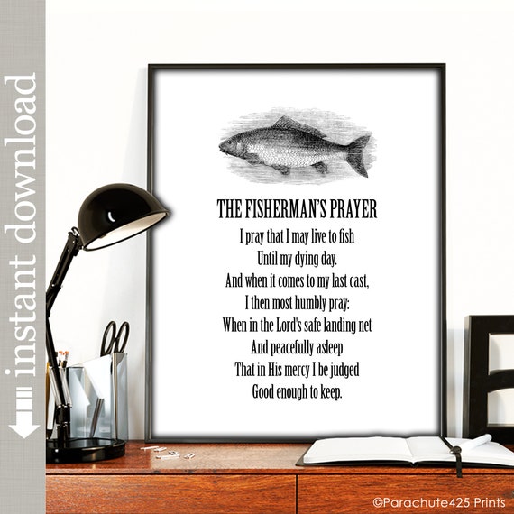 Fisherman's Prayer Printable Wall Art, Gift for Dad, Grandfather Gift,  Fishing Quote 