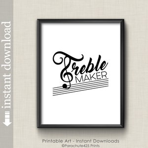 Music Wall Art Decor, Treble Maker Printable Music Gift for Musician or Music Teacher image 3