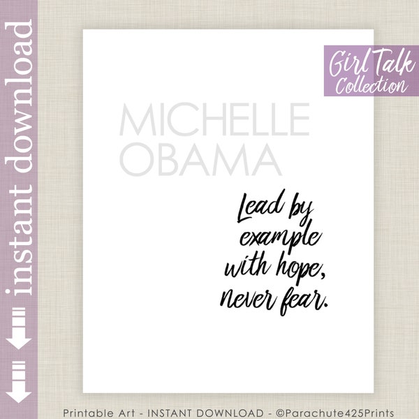 Michelle Obama Printable Quote, Lead With Hope