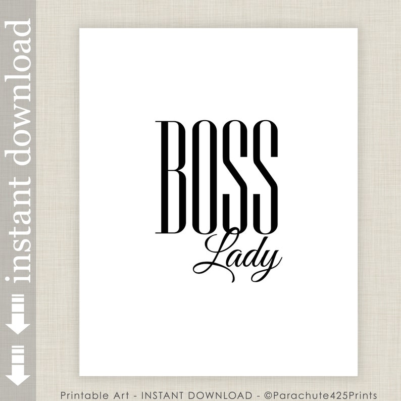 Boss Lady Printable Wall Art for Female Boss Gift or Office Art image 1