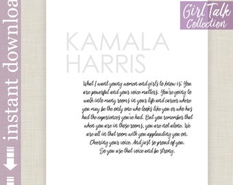Kamala Harris Quote, printable inspirational wall art