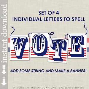 Printable VOTE Banner for election or patriotic decoration
