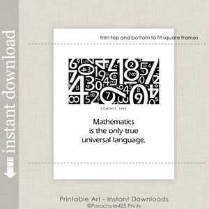 Math Quote Printable Art, Dorm Art, Contact Movie Quote, math student gift, math teacher gift, sci fi movie print image 4
