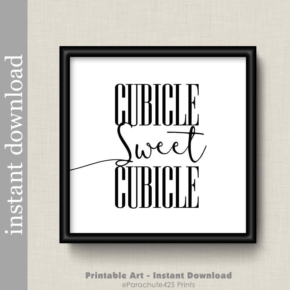 Cubicle Sweet Cubicle printable office art for cubicle decor | Etsy