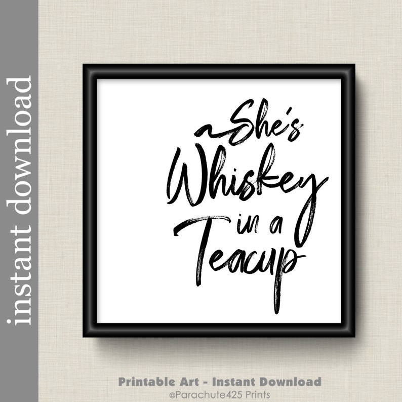 Whiskey In A Teacup afdrukbare kunst aan de muur voor interieur of cadeau afbeelding 8