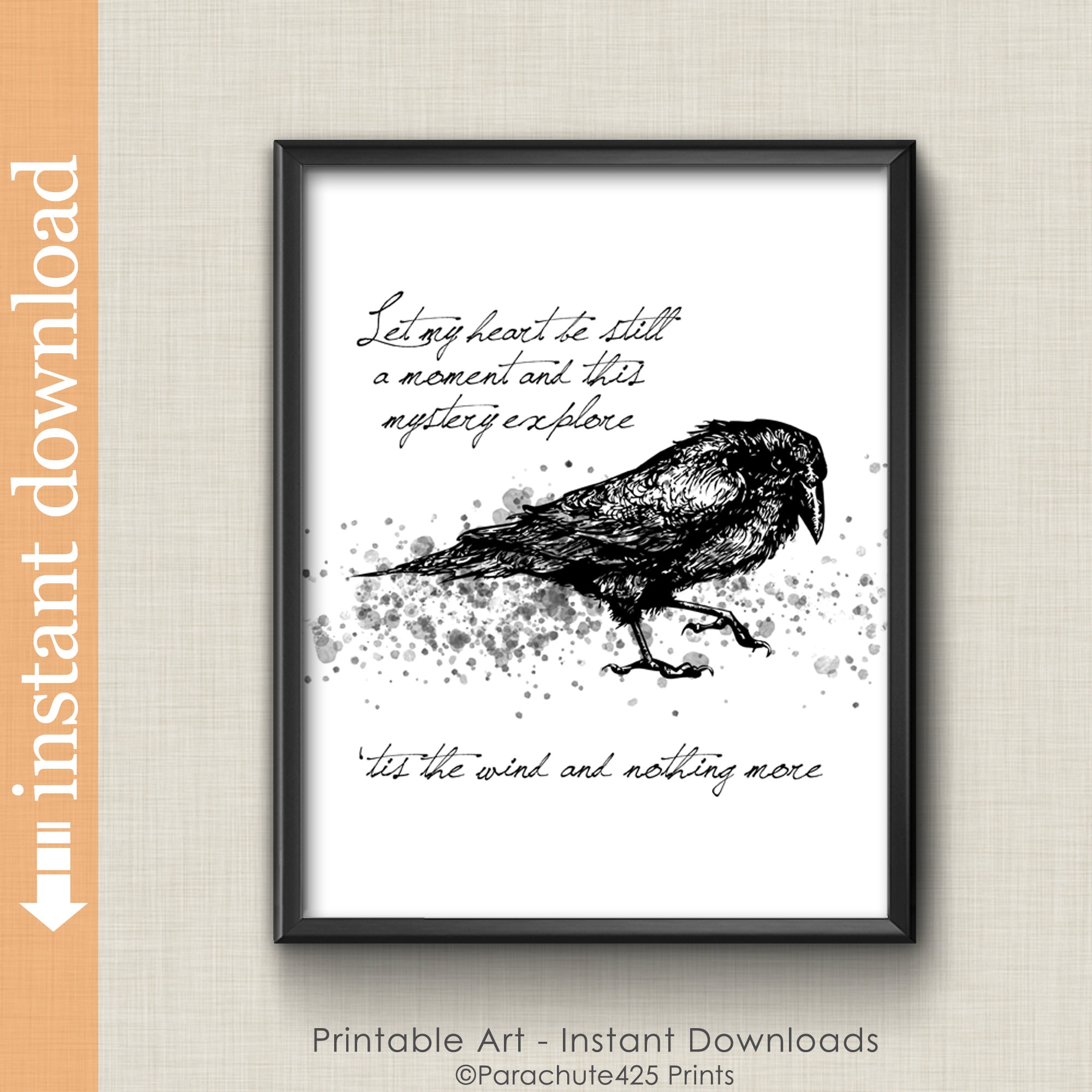 Poe Raven Quote Edgar Allan Poe Dictionary Raven Story Art Print Book
