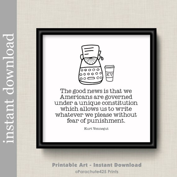 Kurt Vonnegut Quote Printable Wall Art Inspirational Gift for | Etsy