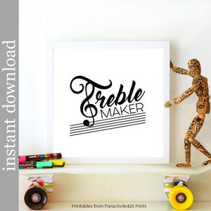 Music Wall Art Decor, Treble Maker Printable Music Gift for Musician or Music Teacher image 7