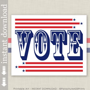 Vote Printable Sign for Elections