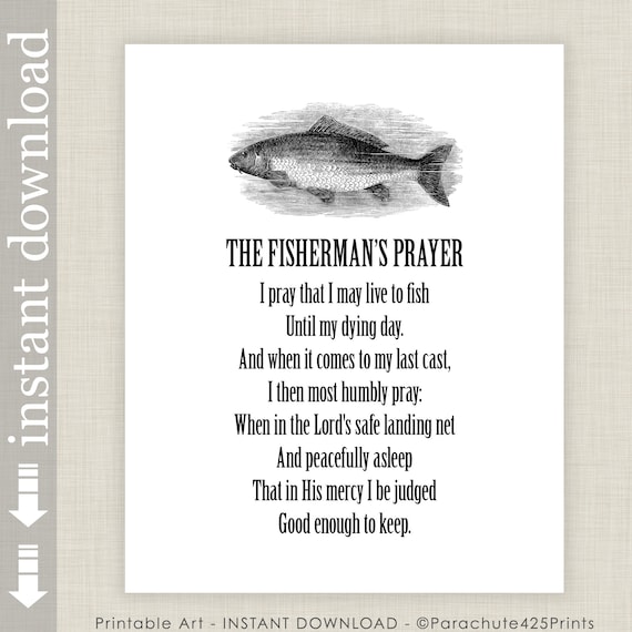 Fisherman's Prayer Printable Wall Art, Gift for Dad, Grandfather Gift,  Fishing Quote 