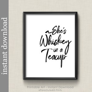 Whiskey In A Teacup afdrukbare kunst aan de muur voor interieur of cadeau afbeelding 5