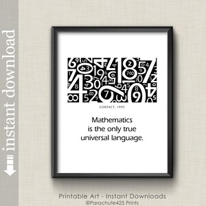 Math Quote Printable Art, Dorm Art, Contact Movie Quote, math student gift, math teacher gift, sci fi movie print image 3