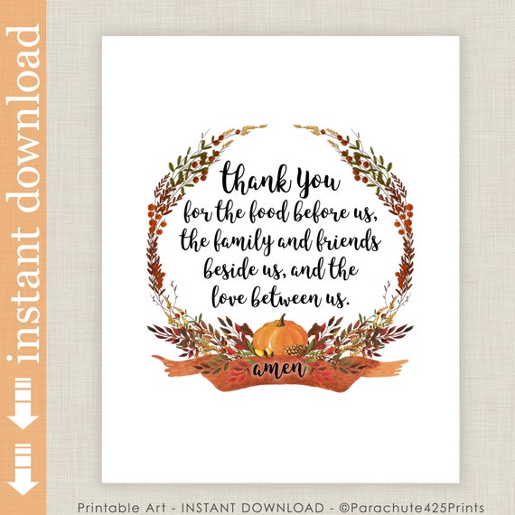 Printable Thanksgiving Prayer for Kitchen and Dining Room Decor in Fall  Colors - Etsy