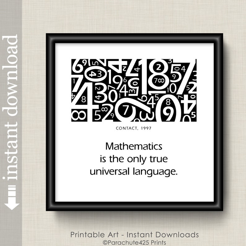 Math Quote Printable Art, Dorm Art, Contact Movie Quote, math student gift, math teacher gift, sci fi movie print image 5