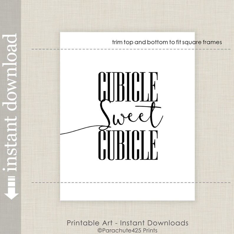 Cubicle Sweet Cubicle Printable Office Art for Cubicle Decor - Etsy