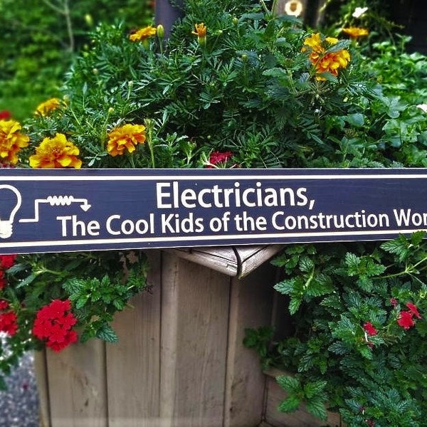 Wood Electricians sign, Father's Day gift, carved wooden mancave, or garage sign, birthday gift