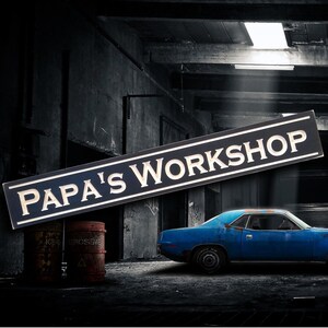 Papa's Workshop, Personalized Wooden Sign, Gift for Papa, Christmas ...