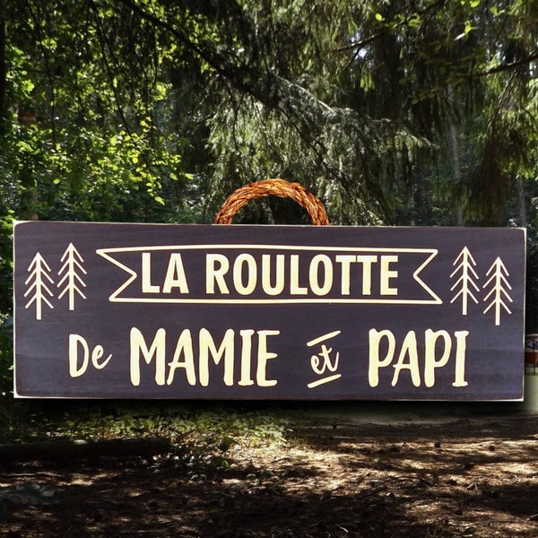 Panneau en bois, remorque de grand-mère & grand-père, personnalisé, camping, grands-parents, fête des mères