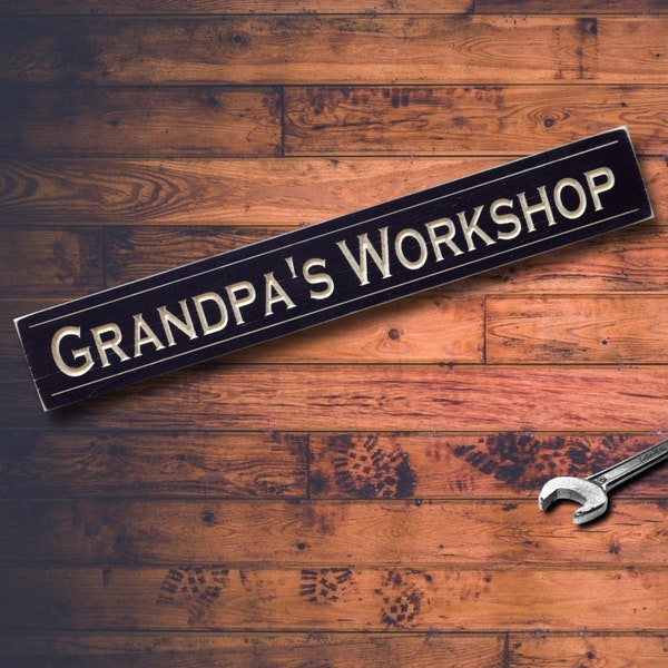 Grandpa's Workshop Sign, a custom Christmas gift for grandparents