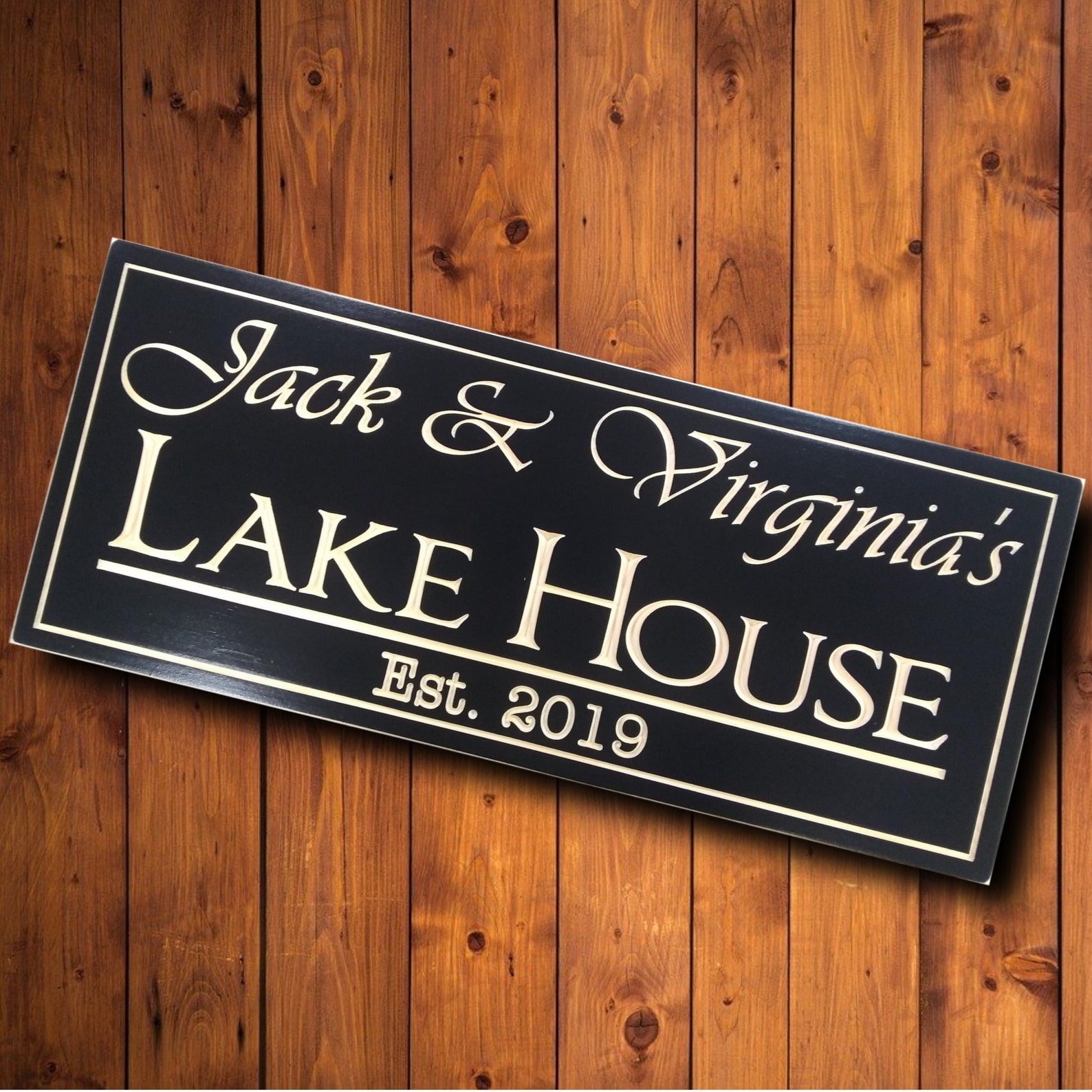 Outdoor wood Lake House Sign personalized wooden carved Etsy