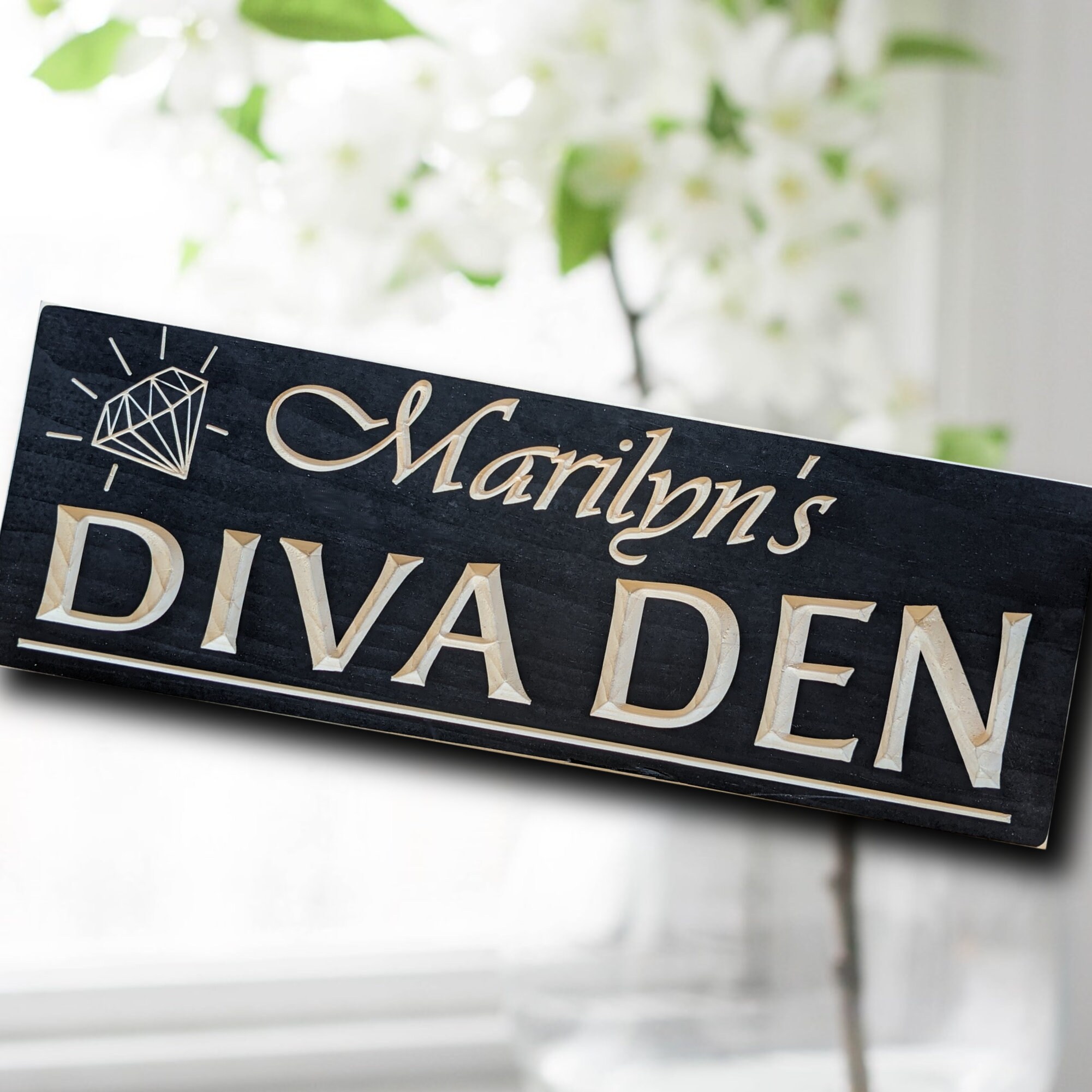 Diva Sign Wood Sign, Diva Den, Carved Wooden Sign, Gift for Her - Etsy