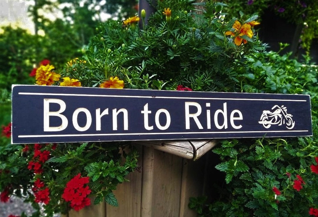 At Will Ride Sign Wooden Sign With Motorcycle, Born to Ride, Wooden Carved Garage Signs ...