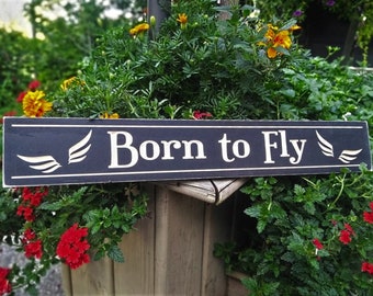 Born to Fly, gift for him, wooden wall décor for office or man cave,pilot lounge, hanger sign, aviator sign, aircraft decor,gift for a pilot