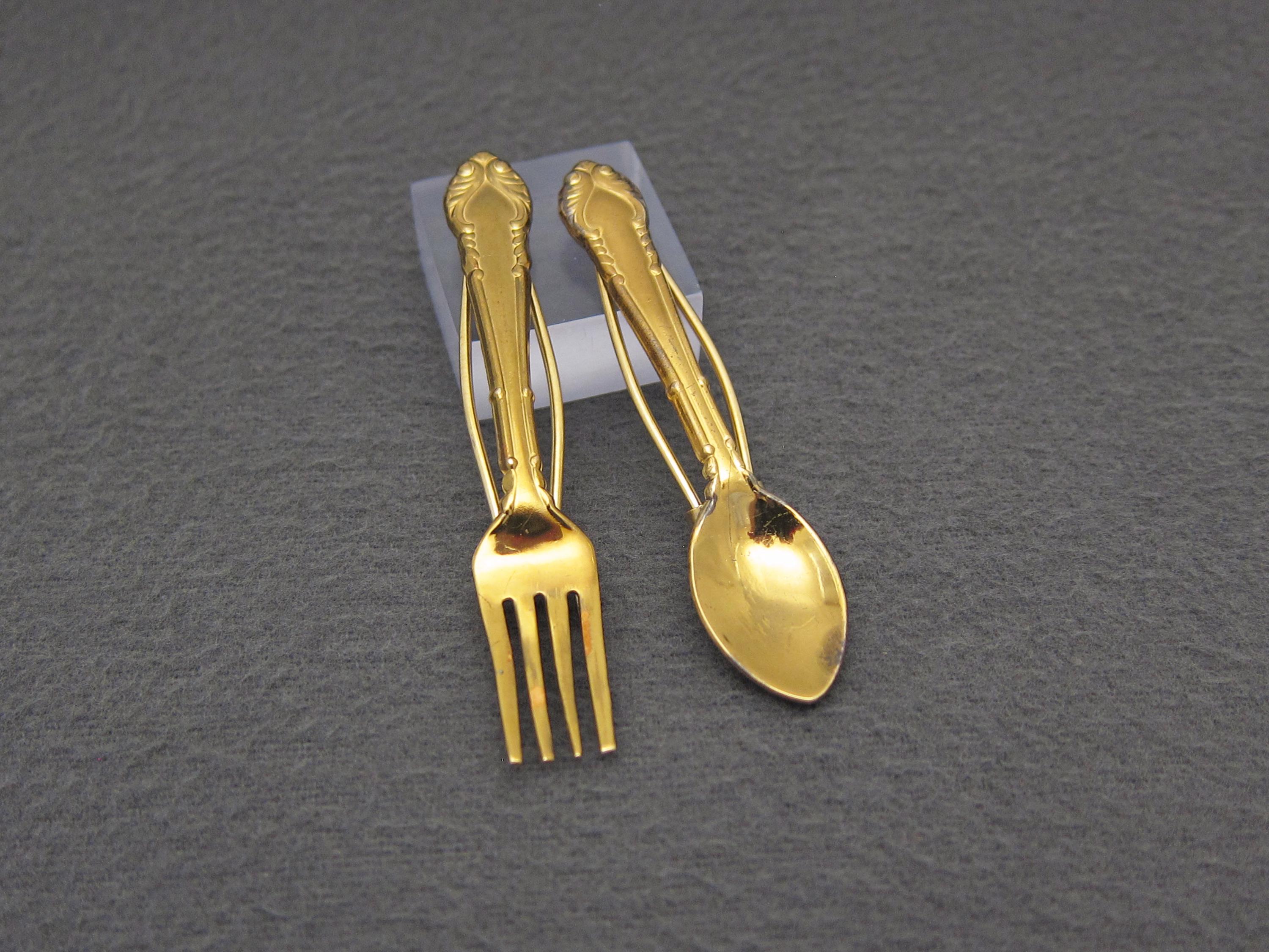 1940\'s Vintage Brass Hair Clips - Set of 2 VTG 1940 main image 3