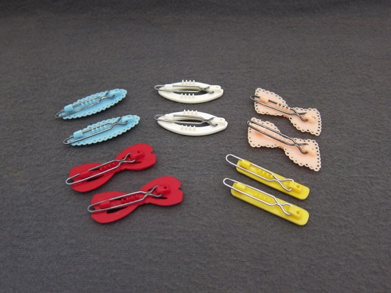 1950's GOODY vintage KIDDIE barrettes, set of 10 … - image 5