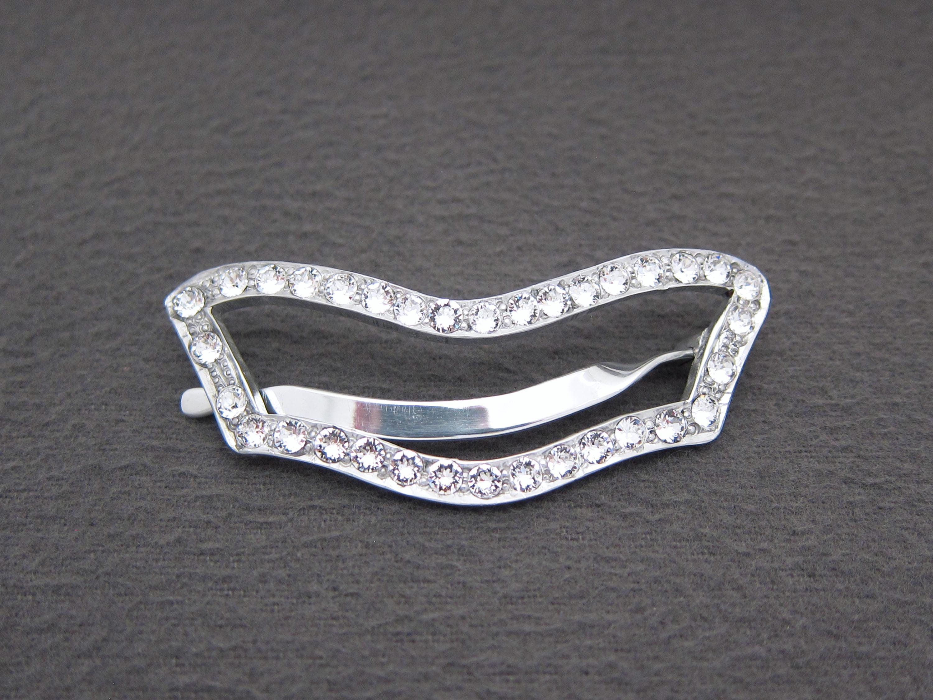 1910年代のアールヌーボー時代のアンティークヘアクリップ、2.6インチ