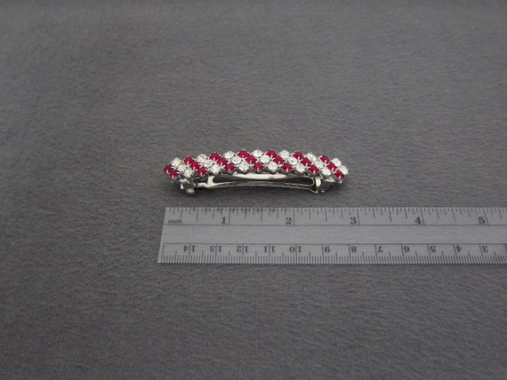 Vintage rhinestone crystal silver tone hair clip made in France Vintage Rhinestone Silver Tone Hair Clip: Bridal French  main image 2