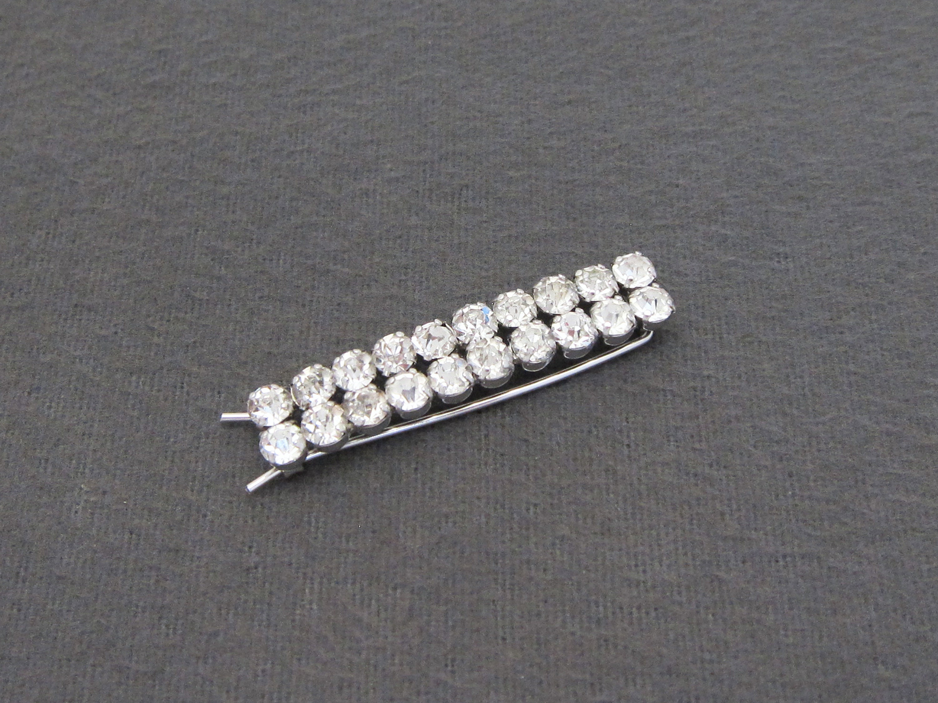 Vintage Cubic Zirconia/silver hair clip Audrey Vintage Inspired Crystal and Diamante Hair Clip main image 2