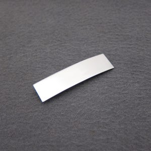 1940&#39;s STERLING SILVER vintage hair clip, 2&quot; shiny rectangular barrette, pinch-wire clasp