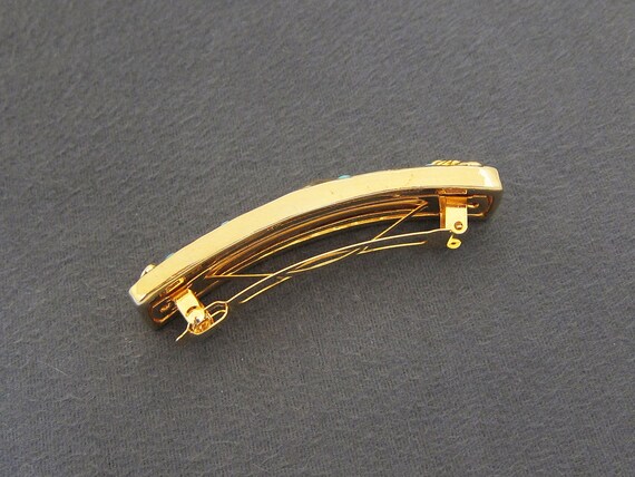 LARGE 1980's vintage barrette hair clip, gold-pla… - image 5