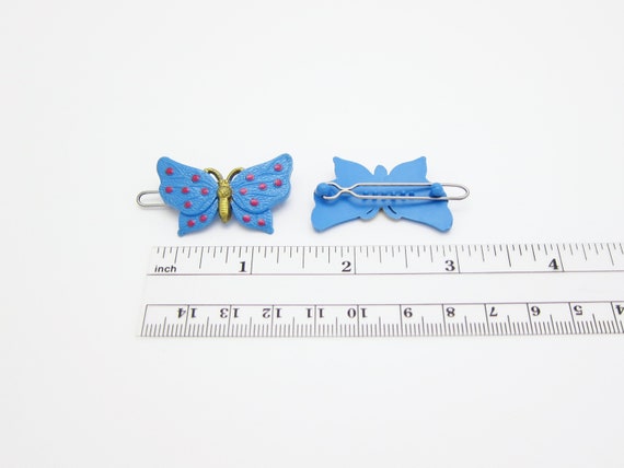 Small 1950's TIP-TOP vintage hair clip pair, 1.4"… - image 2