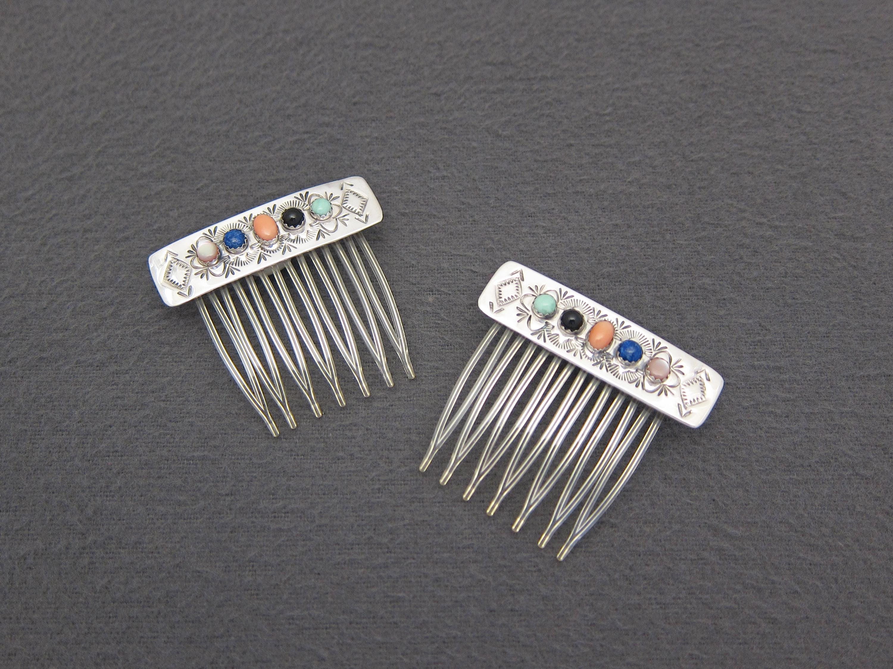 Intricate Sterling Silver and Tan Hair Comb IMG_5123.JPG?format=1500w main image 4