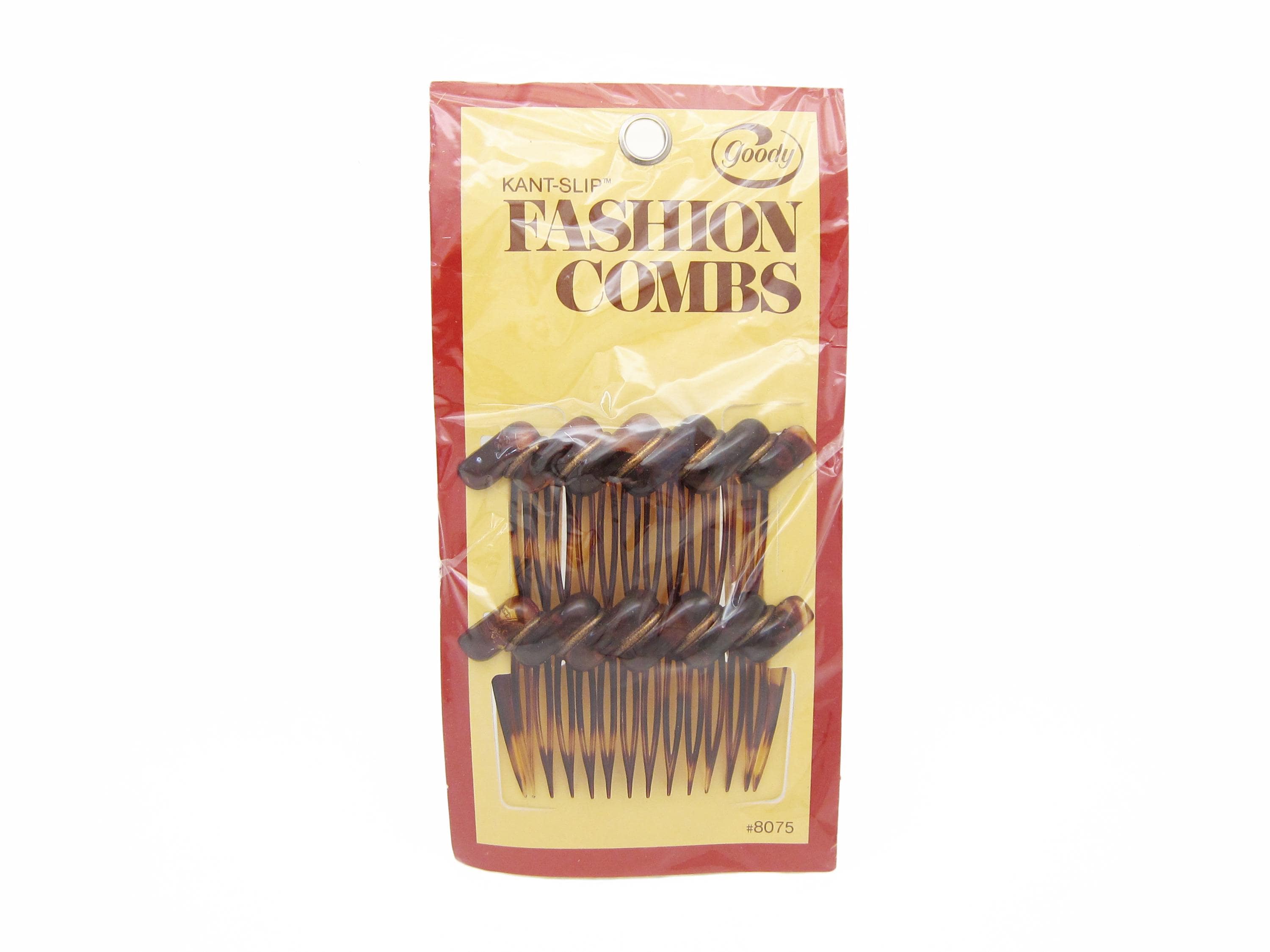 Vintage Goody USA Side Hair Combs Lot Pin Brown Marble Tortoise 1.75\