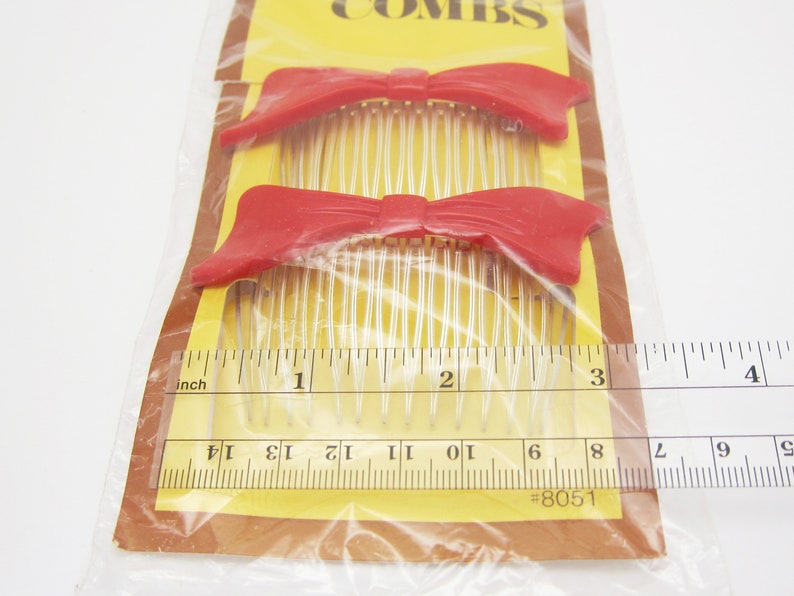 1970's GOODY Vintage Side Hair Comb PAIR Red Plastic Etsy