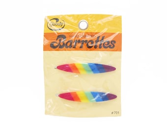 Barrette Goody Vintage 1975 Goody-Matic, Lunghe 3 Pollici, Marroni, Con Piccole Macchie Di Ruggine - Foto 2