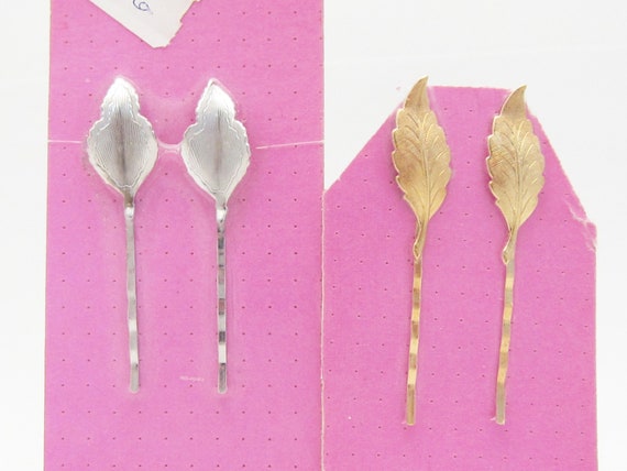 1960's TIP-TOP vintage bobby pins, 2 pairs, silve… - image 3