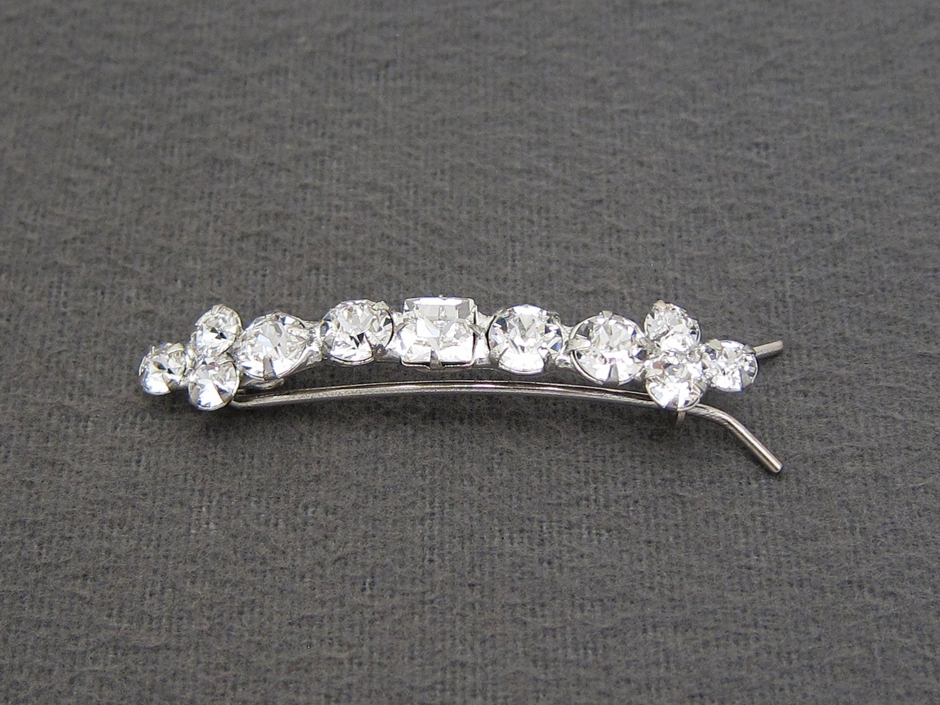 1950’s vintage hair clip 2.1 silver-tone metal | Etsy