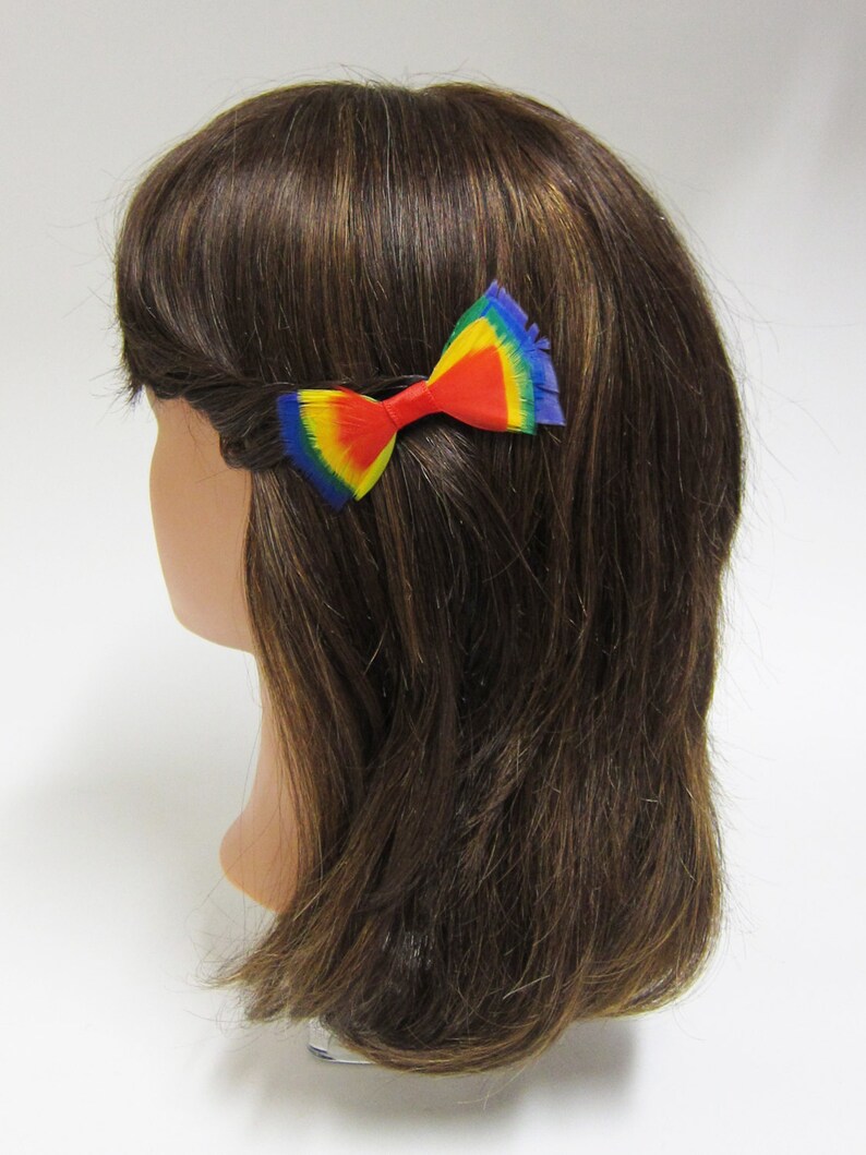 1980's GOODY Vintage Barrette Hair Clip RAINBOW FEATHER Etsy