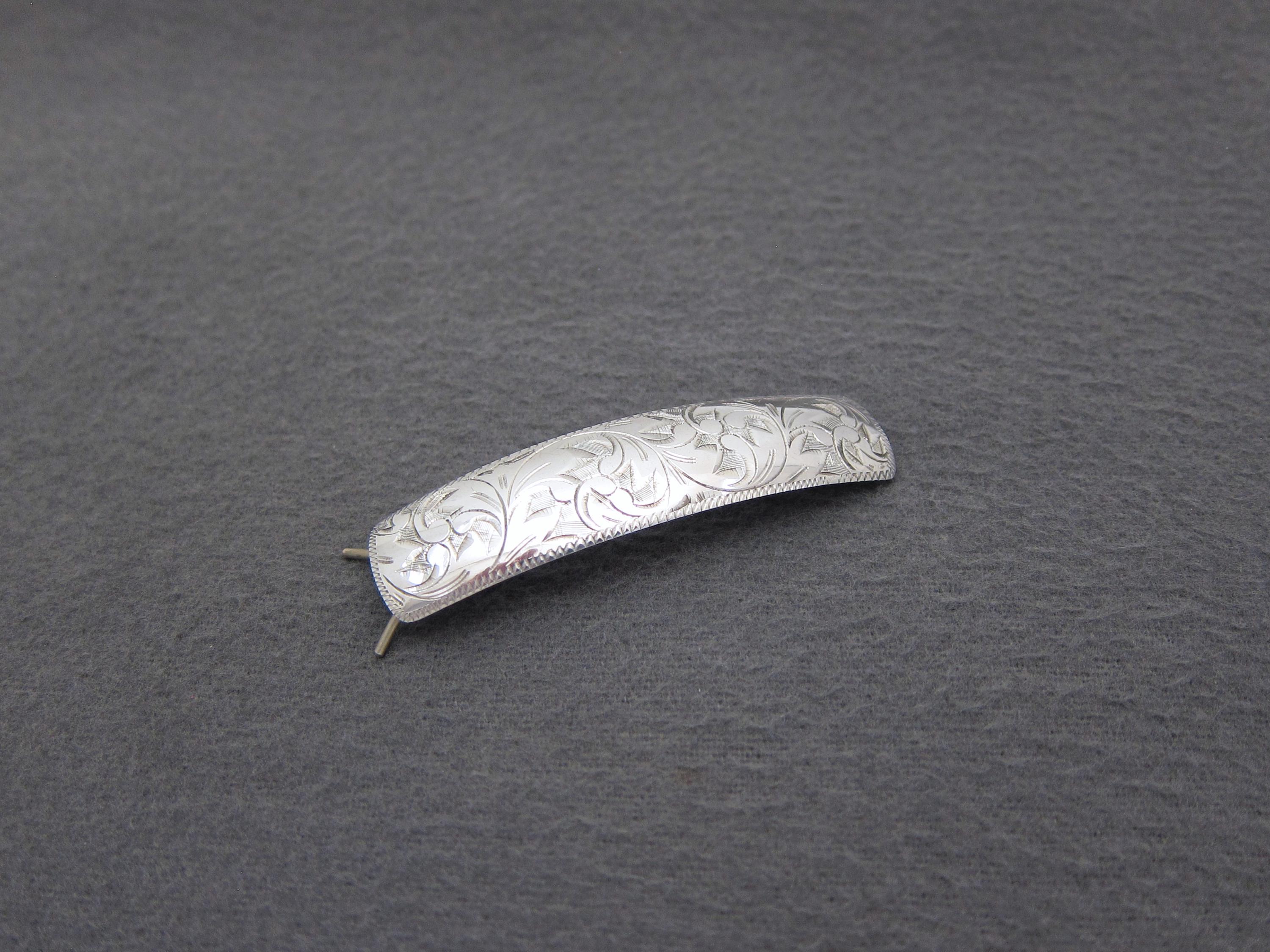 Vintage Etched Silver Barrettes Sterling Silver Barrette Vintage - Etsy main image 3